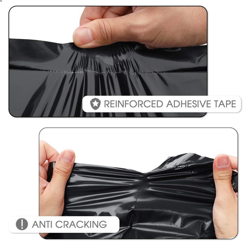 Metronic Poly Mailers 10x13 200 Pcs | Small Shipping Bags for Clothing | Strong Adhensive Seal Seal Mailing Bags for Small Business, Tear-resistant Shipping Envelopes Package Bags in Black - Image 4